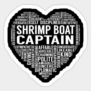 Shrimp Boat Captain Heart Sticker